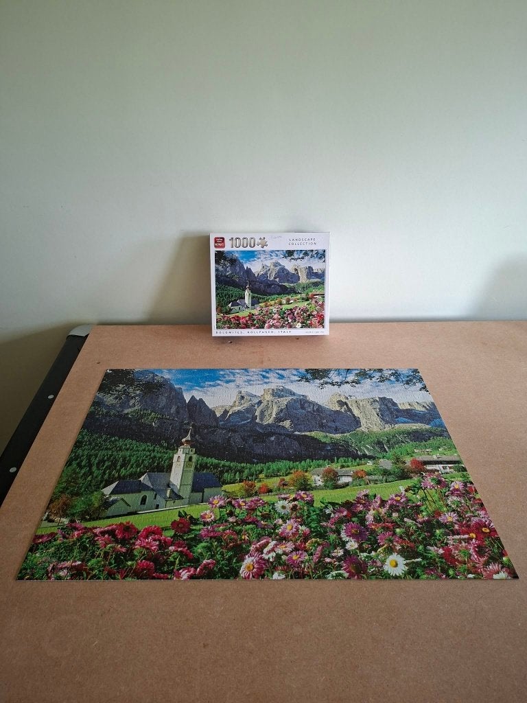 King: Puzzel Dolomieten - Kollfusch Italië (1000 stukken), Ophalen of Verzenden, 500 t/m 1500 stukjes, Gebruikt, Legpuzzel