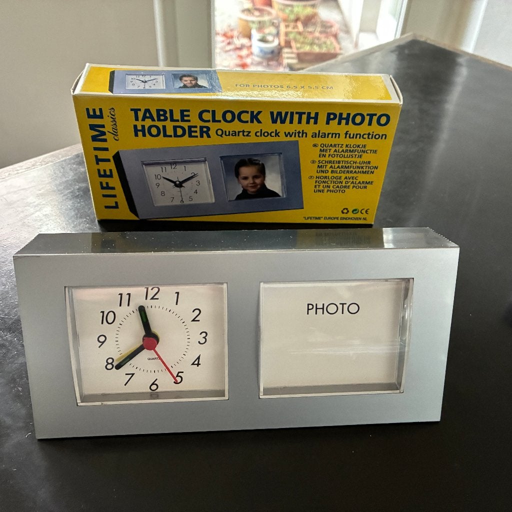 kwartsklokje met fotokader, Ophalen, Nieuw
