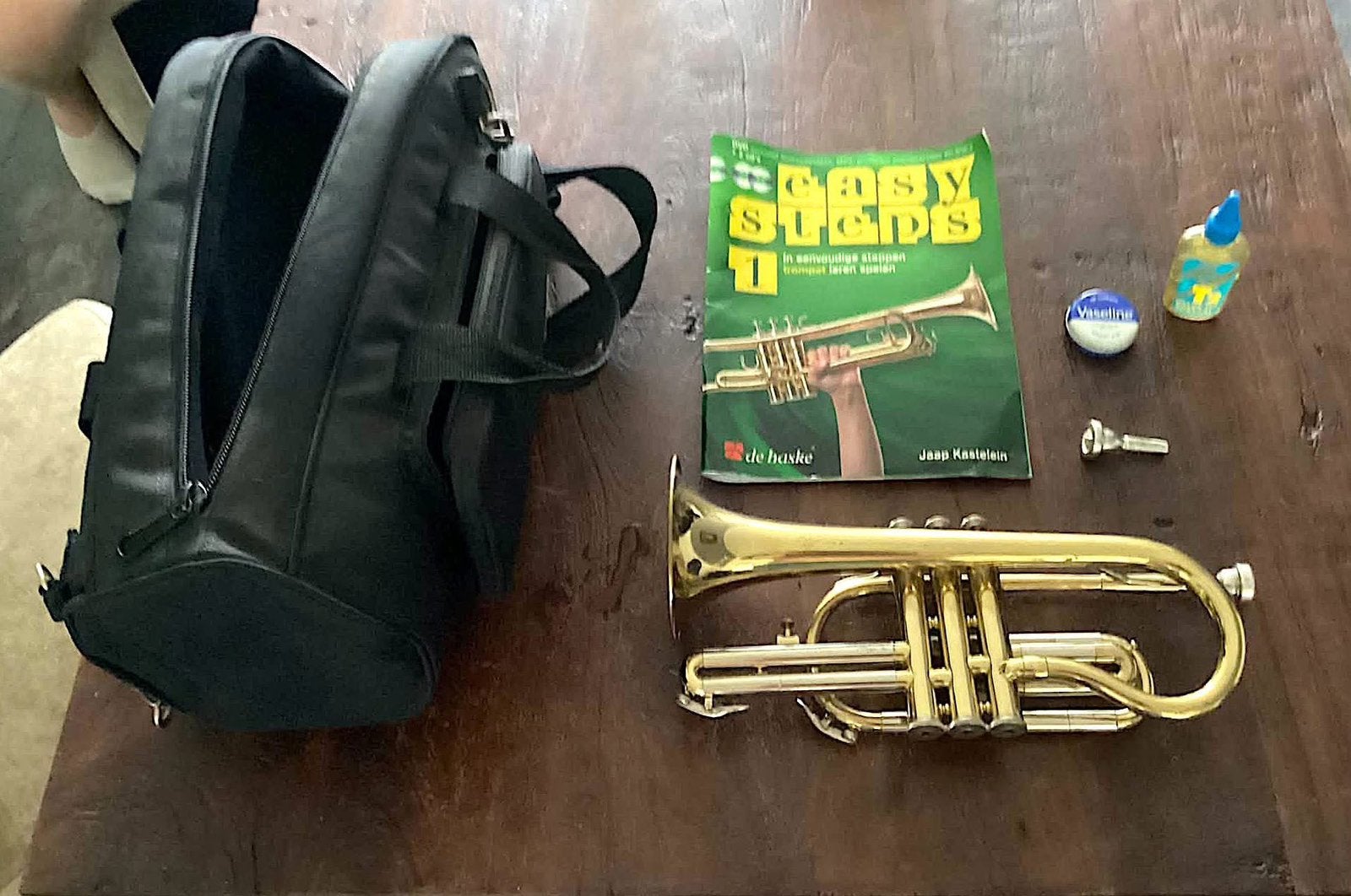 Te koop leuke gouden trompet Merk Blessing XL U.S.A S06/84, Muziek en Instrumenten, Blaasinstrumenten | Trompetten, Zo goed als nieuw