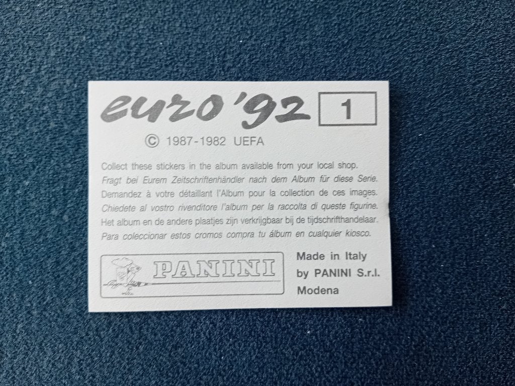 panini sticker EURO 92 nr 1, Collections, Enlèvement ou Envoi, Neuf, Sport