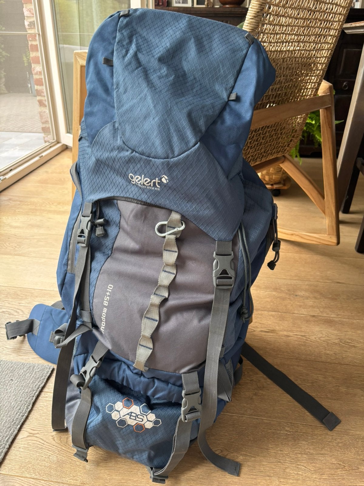Trekkingrugzak shadow 85l+10l gelert waterbestendig, Sport en Fitness, Bergsport en Wandelen, Ophalen, Zo goed als nieuw