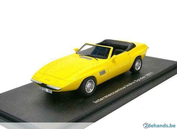 1:43 BoS Models Intermeccanica Indra Cabriolet Spider geel, Enlèvement ou Envoi, Neuf, Voiture