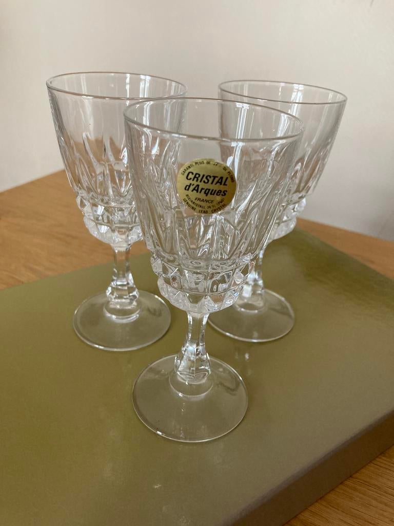 Verres à apéritif Cristal d'Arques Paris Pompadour, Maison & Meubles, Cuisine | Vaisselle, Enlèvement, Comme neuf, Verre