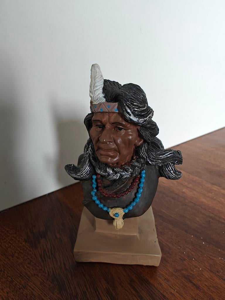 Beeldje - Indiaan - kunststof, Ophalen of Verzenden, Zo goed als nieuw, Overige typen