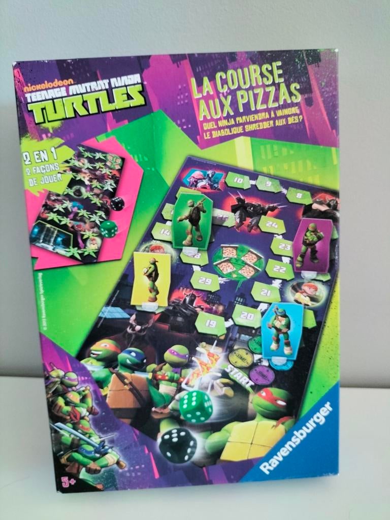 Jeu de société : LA COURSE AUX PIZZAS (LES TORTUES NINJA), Hobby en Vrije tijd, Gezelschapsspellen | Bordspellen, Zo goed als nieuw