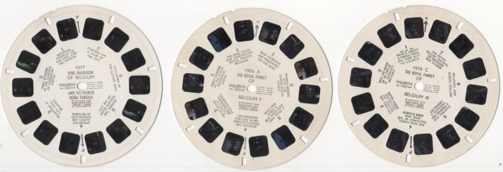 View-master Koning Boudewijn en Koningin Fabiola 9 schijven, Antiek en Kunst, Ophalen of Verzenden