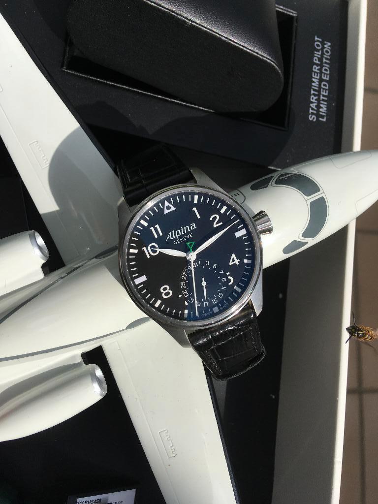 Montre ALPINA Startimer Pilote full set 50 exemplaires, Montre-bracelet, Rolex, Enlèvement ou Envoi, Cuir