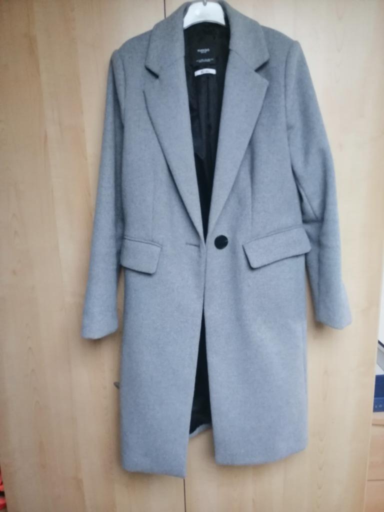 mantel bleek grijs Mango maat xs, Kleding | Dames, Jassen | Winter, Mango, Ophalen of Verzenden, Zo goed als nieuw, Maat 34 (XS) of kleiner