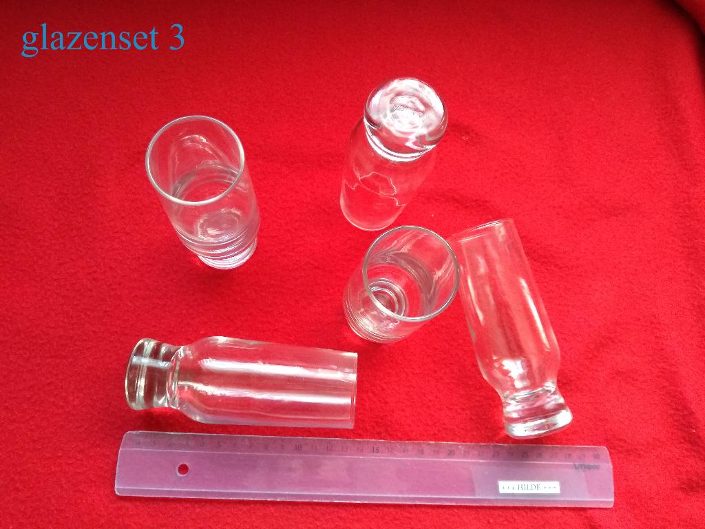 5 likeur alcohol glaasjes glas glazen vintage, Ophalen of Verzenden, Zo goed als nieuw