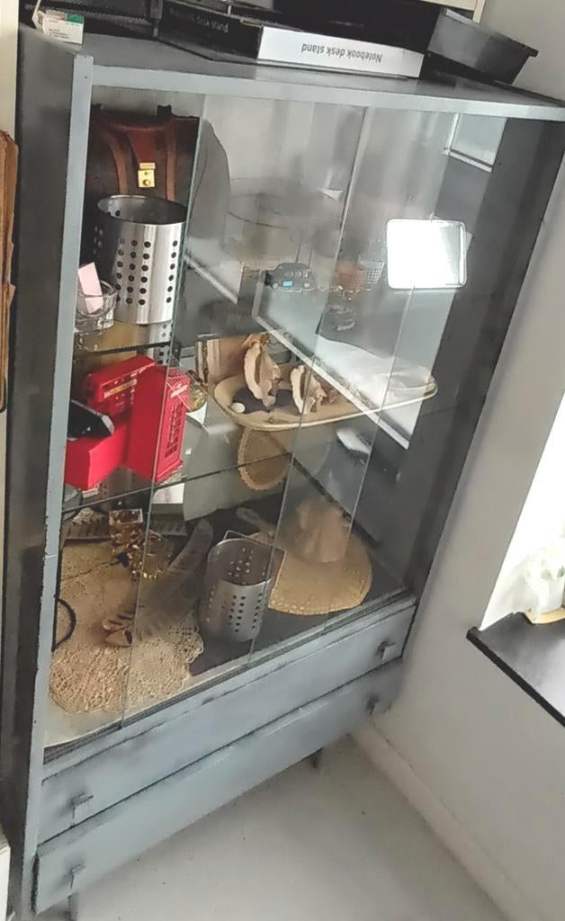 rétro 🔸️prachtige mahoniehouten vitrinekast 1950-1960, Zakelijke goederen, Horeca | Keukenapparatuur, Gebruikt, Ophalen