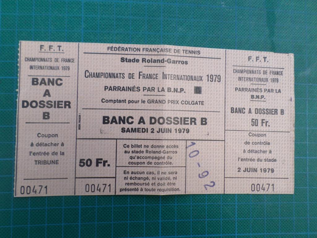 Tennis internationnaux Roland-Garros - 6 billets d'entrée 79, Enlèvement ou Envoi, Comme neuf