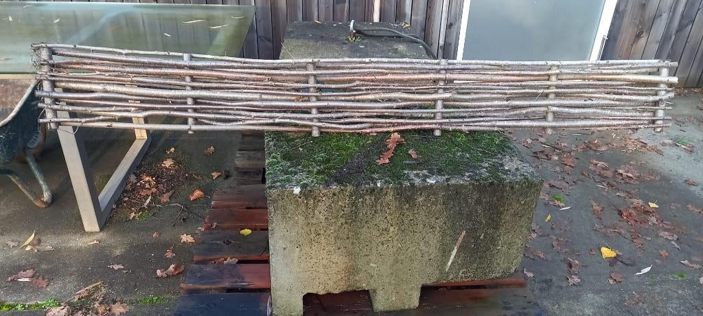 Houten vlechtscherm - L 200cm - H25cm, Ophalen, Zo goed als nieuw, Hout