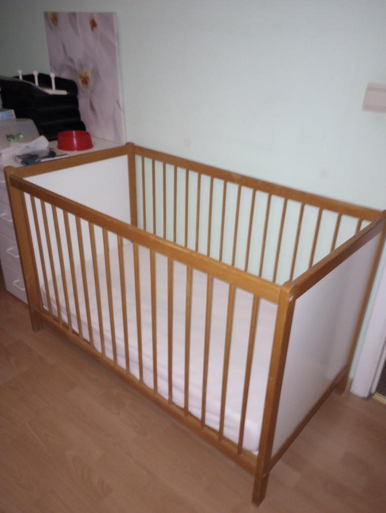 lit bébé 125 x 65, Enlèvement, Utilisé, Blanc
