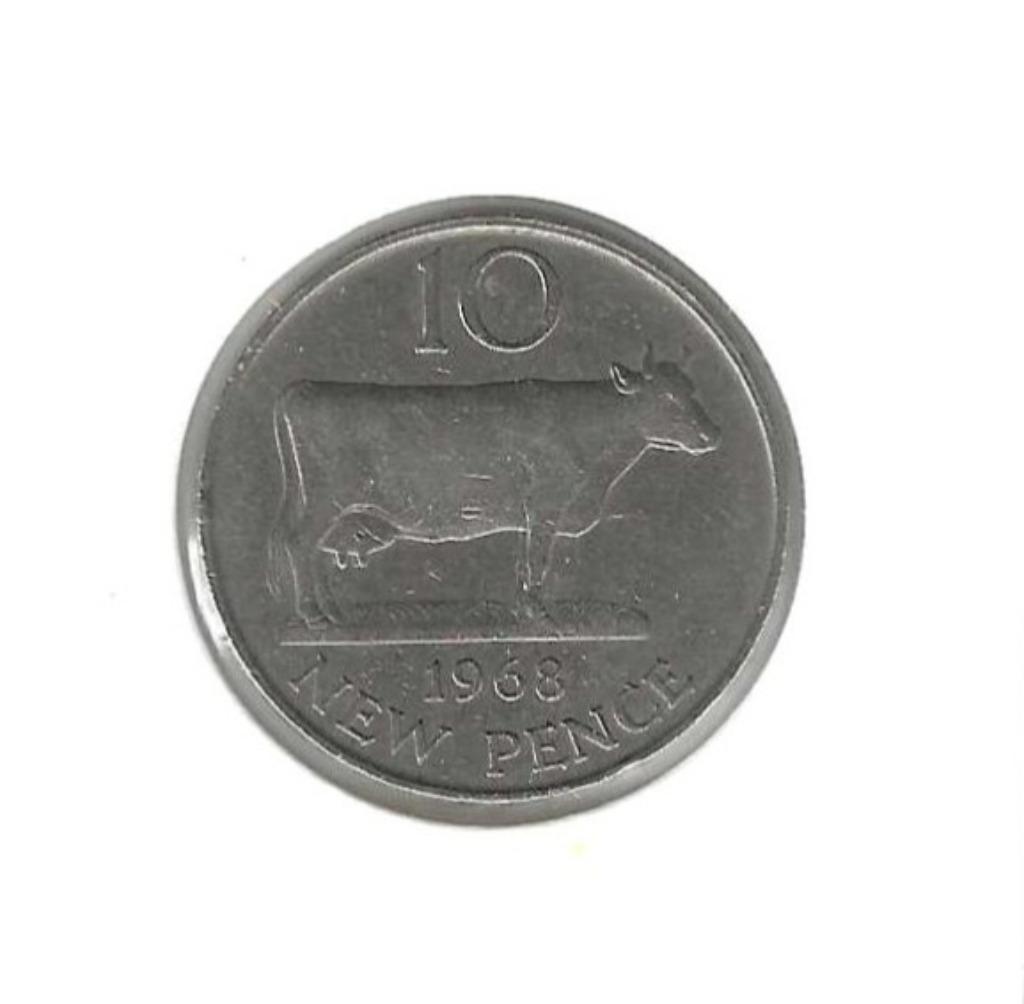Guernsey, 10 New Pence 1968., Ophalen of Verzenden, Overige landen, Losse munt