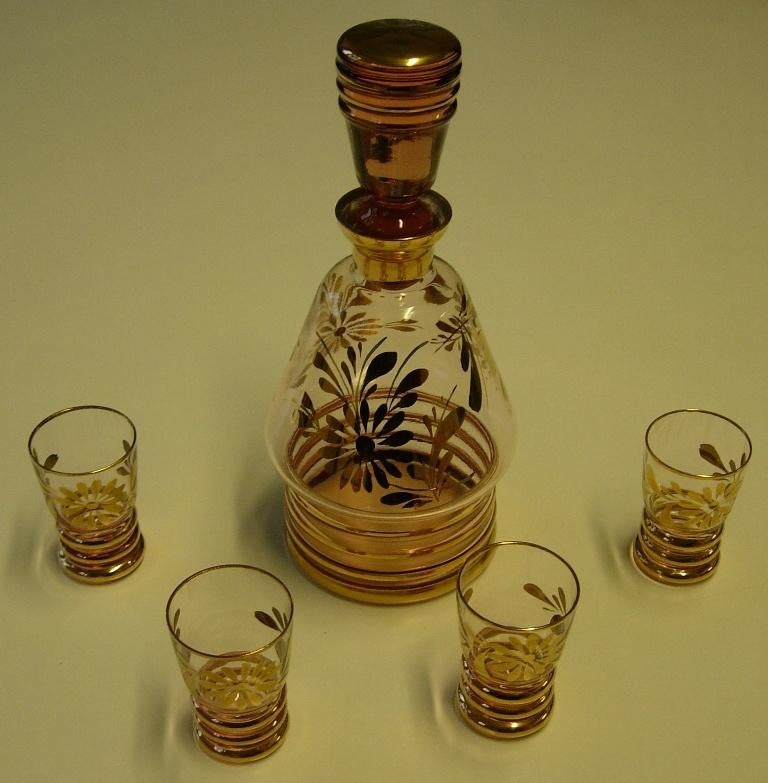 Booms Karaf met 4 glaasjes, Ophalen of Verzenden