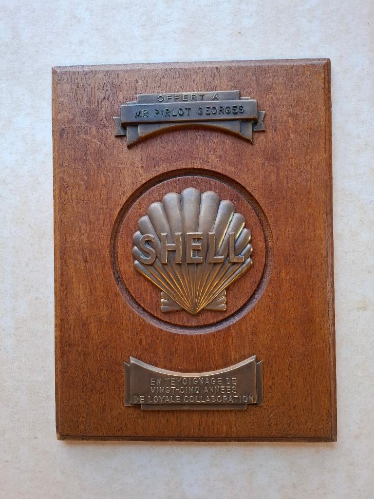 SHELL relatie geschenk ( 1950 ), Verzamelen, Ophalen of Verzenden, Zo goed als nieuw, Reclamebord
