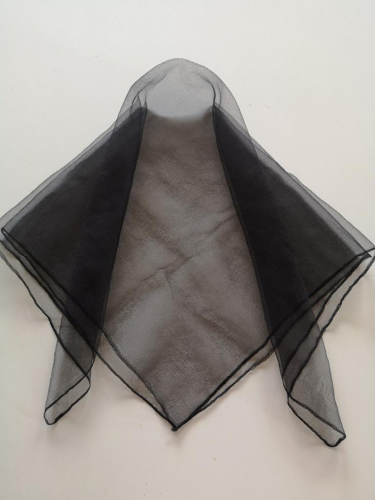 Foulard carré en voile vintage, Enlèvement ou Envoi, Comme neuf
