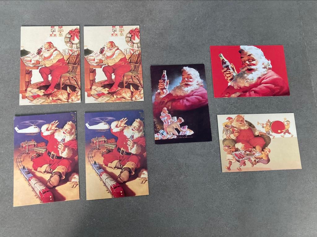Retro kerstkaartjes Coca-cola, Ophalen of Verzenden, Zo goed als nieuw