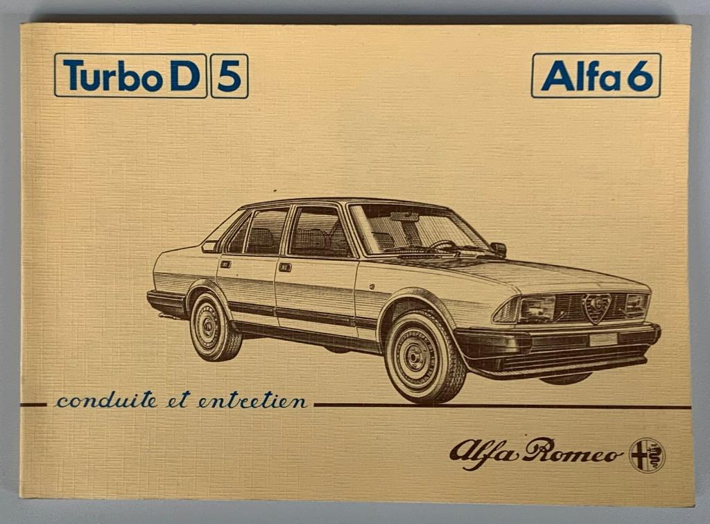 Alfa Romeo Alfa 6 Turbo D 5_Franstalig_Conduite et entretien, Ophalen of Verzenden