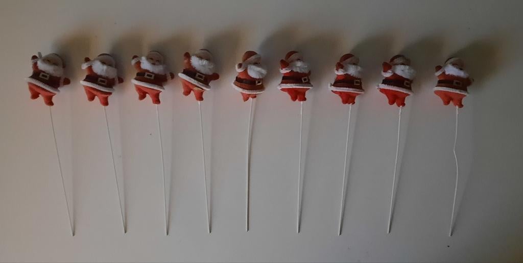 Decoratie kerstmannen op stokjes, Ophalen of Verzenden
