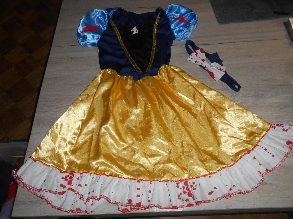 sneeuwwitje halloween kleed maat 134, Ophalen of Verzenden, Zo goed als nieuw, 134 t/m 140, Meisje