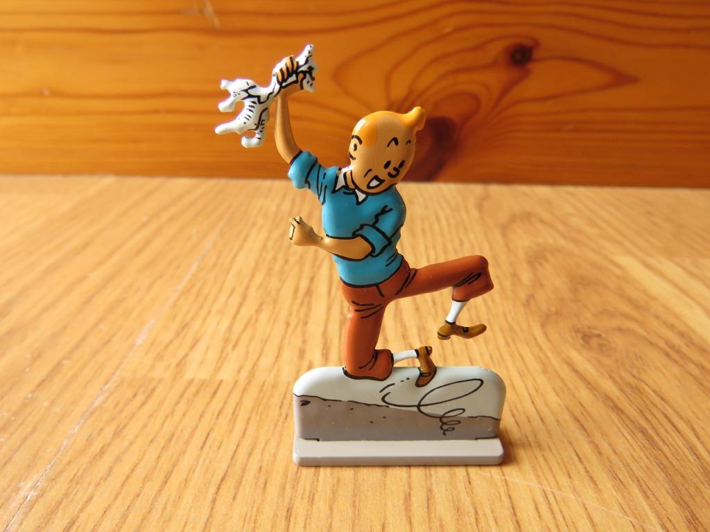 figurine Tintin et le temple du soleil en relief en métal, Collections, Personnages de BD, Comme neuf, Statue ou Figurine, Tintin