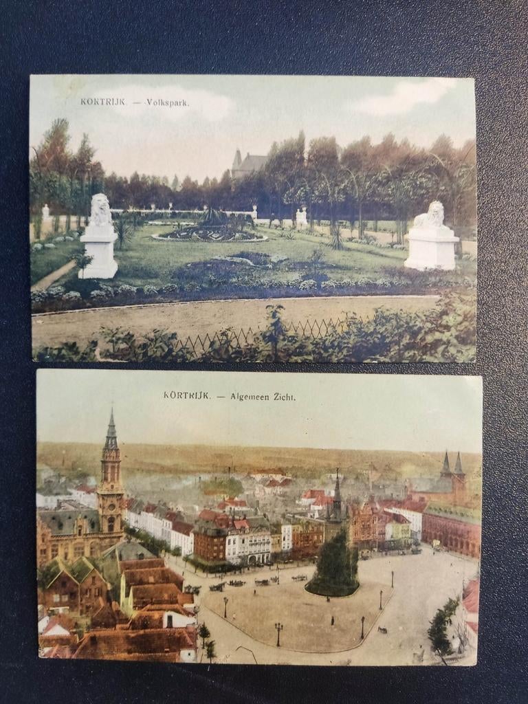 2 cartes postales anciennes Courtrai, Enlèvement ou Envoi, Avant 1920, Affranchie, Flandre Occidentale