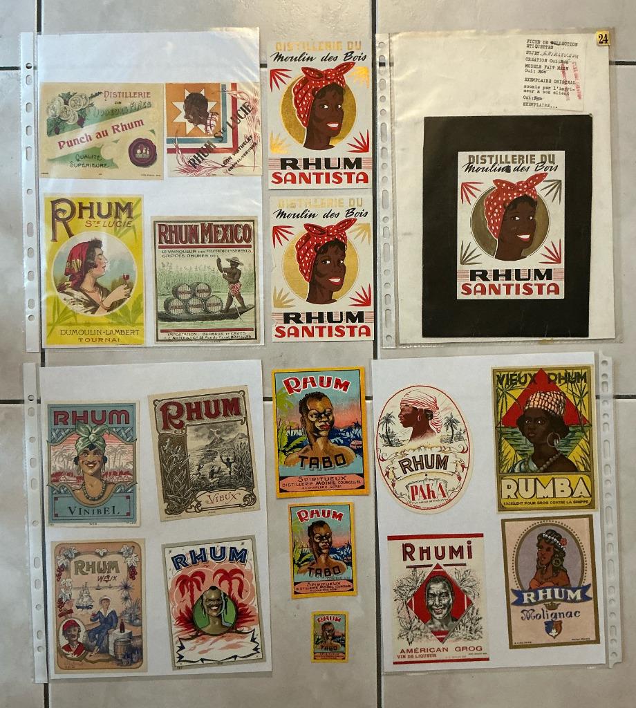 Lot de 18 étiquettes de Boissons, Rhum, voir photos., Enlèvement ou Envoi, Comme neuf, Autres types