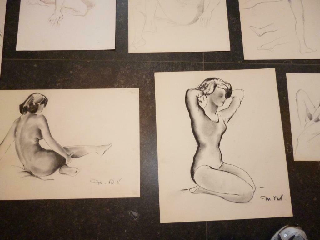 32 dessins de nus dessin au crayon ou autre technique, Enlèvement
