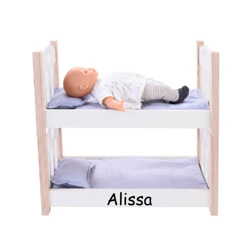 Houten stapelbed poppenbed met of zonder naam, Kinderen en Baby's, Kraamcadeaus en Geboorteborden, Nieuw, Ophalen of Verzenden