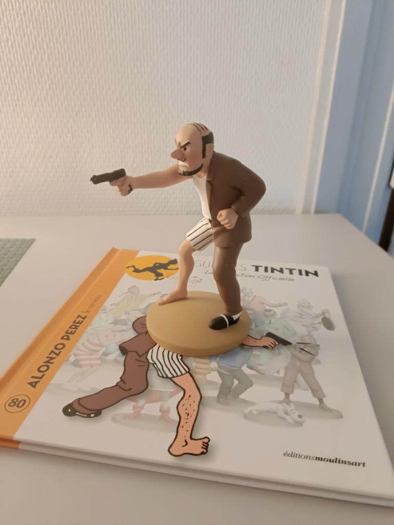 Figurine Tintin : n80 - Alonzo Perez le cerveau, Collections, Enlèvement ou Envoi, Tintin, Utilisé, Statue ou Figurine