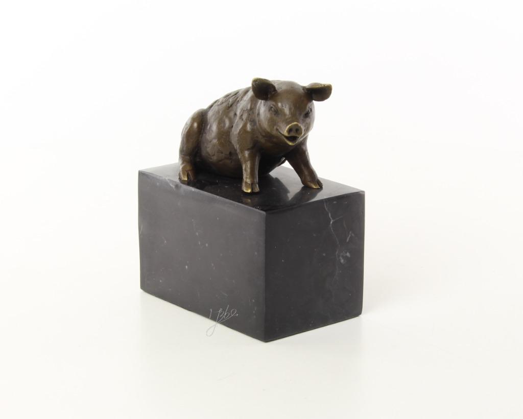 Bronzen Beeld Van Een Zittend Varken GRATIS LEVERING, Antiek en Kunst, Verzenden, Brons