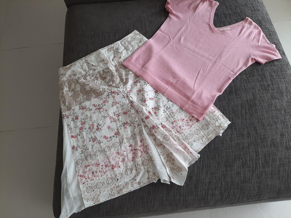 PRACHTIG ROKJE MET BIJPASSEND TRUITJE AP BY BRUPHILS, Kleding | Dames, Maat 38/40 (M), Beige, Ophalen of Verzenden, Zo goed als nieuw