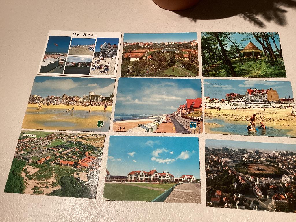 Lot van 9 postkaarten DE HAAN zee kust, Verzamelen, Ophalen of Verzenden, 1960 tot 1980, Gelopen, West-Vlaanderen