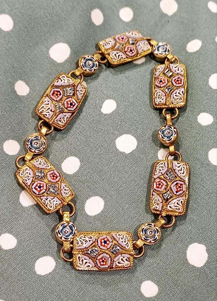 Antieke armband micro mozaïek, Ophalen of Verzenden, Zo goed als nieuw