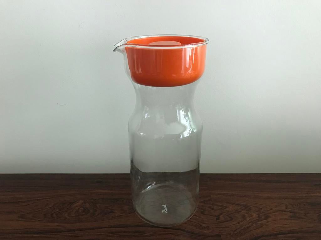 Riedel glazen sapkan kruik kan oranje dop retro vintage, Ophalen of Verzenden, Huis en Inrichting
