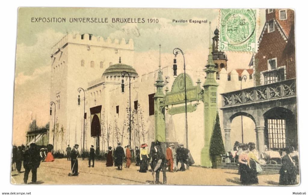 #1489 - Exposition universelle de Bruxelles, Pavillon espagn, Envoi, Avant 1920, Affranchie, Bruxelles (Capitale)