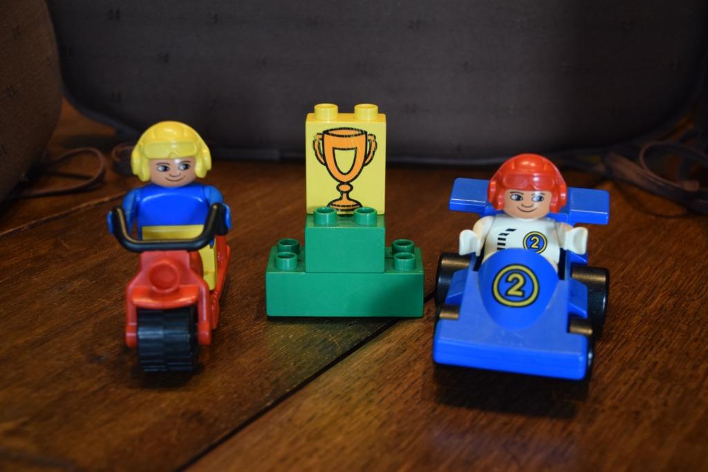 Lego duplo (vintage) : racer set 2609 + racer set 2612, Enlèvement ou Envoi, Ensemble complet, Utilisé, Duplo