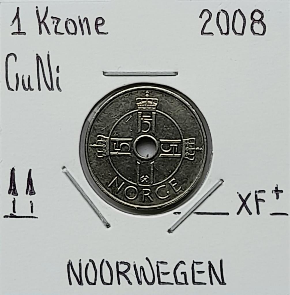 Noorwegen 1 Krone 2008     (921), Ophalen of Verzenden, Overige landen, Losse munt