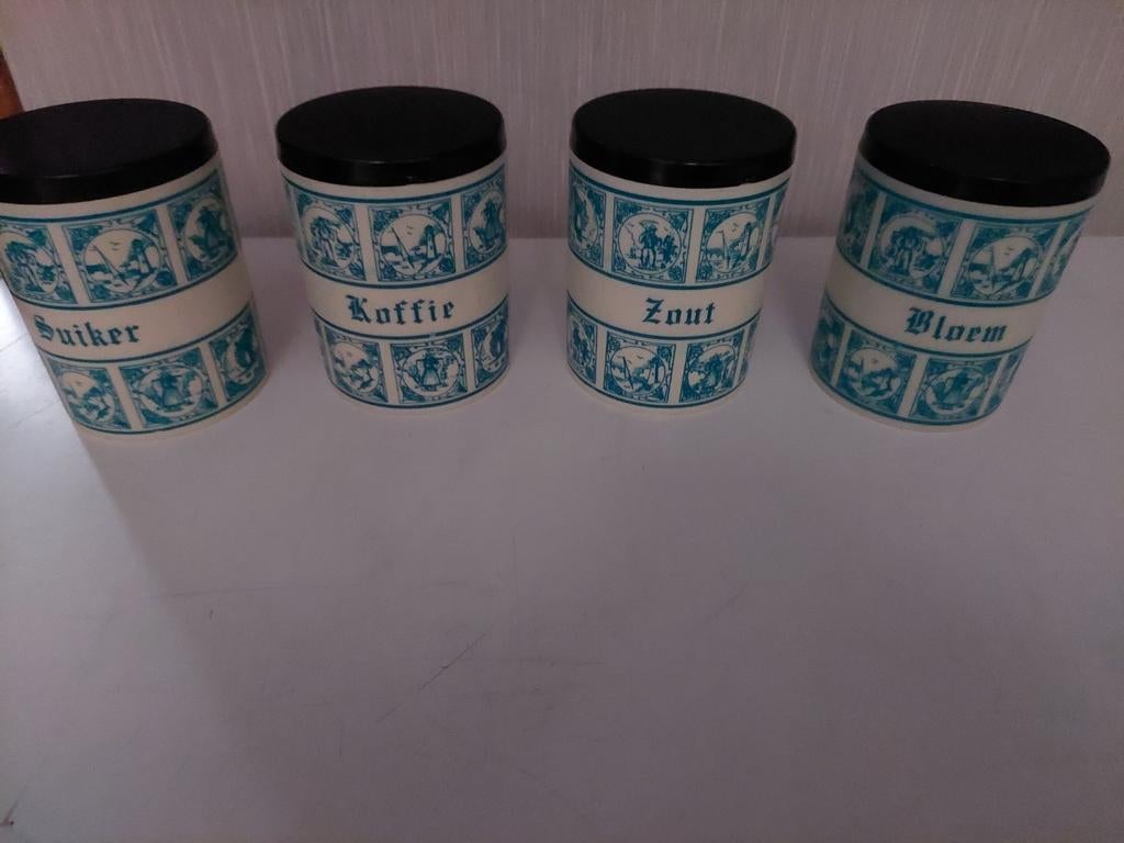 Set van 4 vintage voorraadpotten, Enlèvement, Utilisé