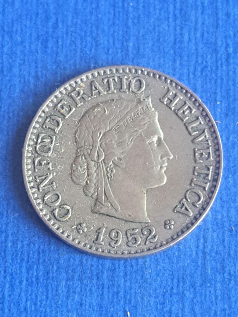 1952 Zwitserland 10 rappen, Verzenden, Overige landen, Losse munt