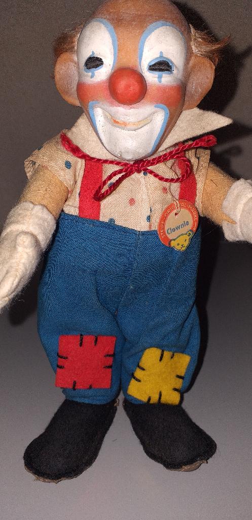 Vintage clownie van Steiff (jaren 1960), Verzamelen, Verzenden, Gebruikt