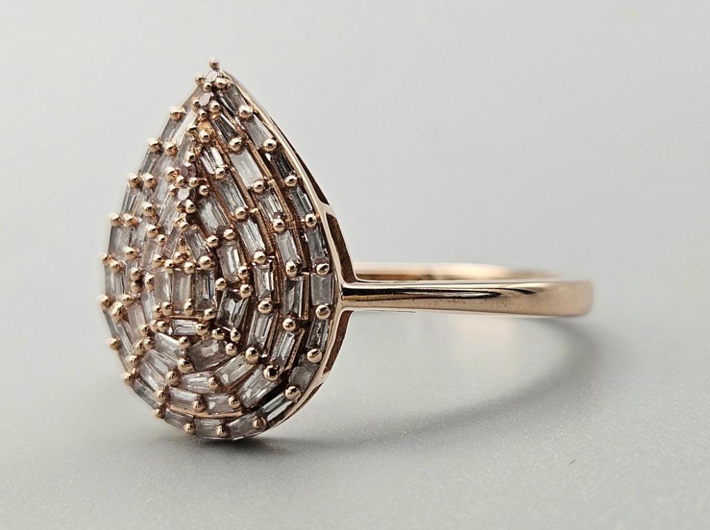 Gouden Vintage design ring met diamanten Ca: 0.60 ct.2025/69, Handtassen en Accessoires, Ringen, Overige kleuren, 19 tot 20, Ophalen of Verzenden
