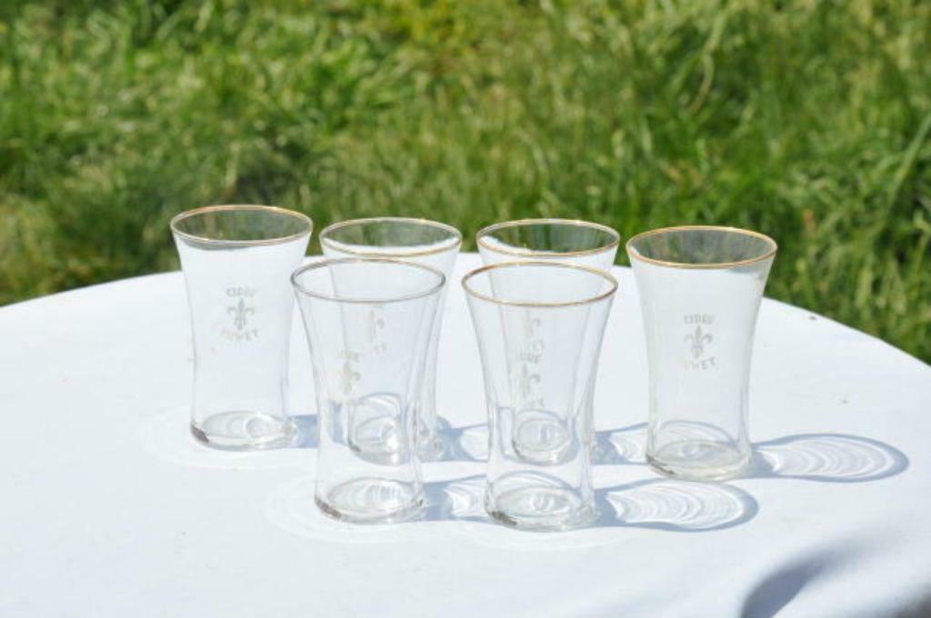 §6 anciens verres cidre ruwet (n°19), Ophalen of Verzenden, Zo goed als nieuw, Glas, Glas of Glazen