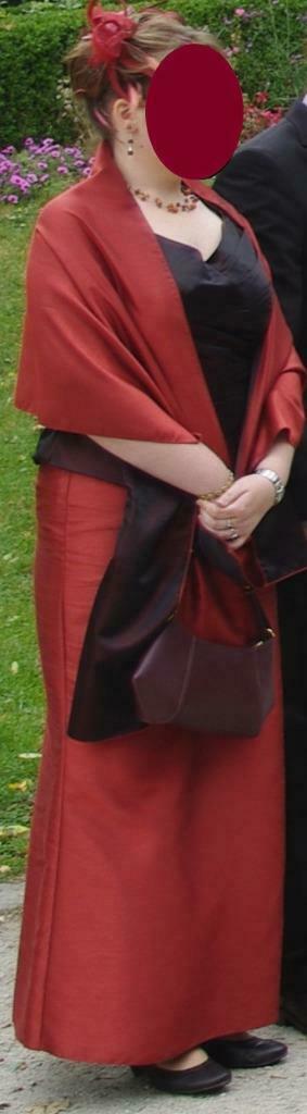 Ensemble de cérémonie 3 pièces en shantung 42-44, Taille 42/44 (L), Robe de gala, Comme neuf, Brun