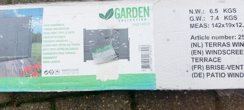 2 maal Garden terras windschermen, Ophalen, Uittrekbaar, Nieuw