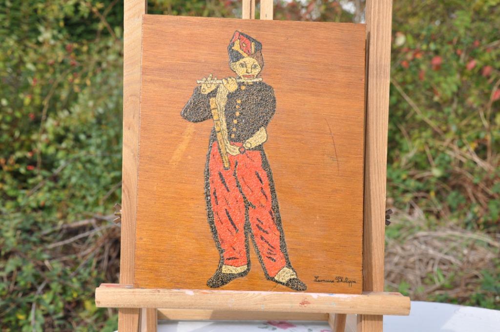 peinture sur bois signée lemaire philippe, Antiquités & Art, Enlèvement ou Envoi