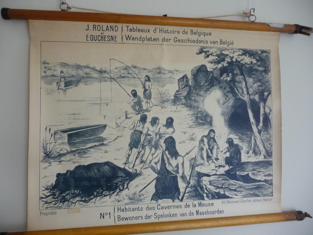 vintage schoolplaten  geschiedenis...  4 stuks, Antiquités & Art, Enlèvement ou Envoi, Histoire