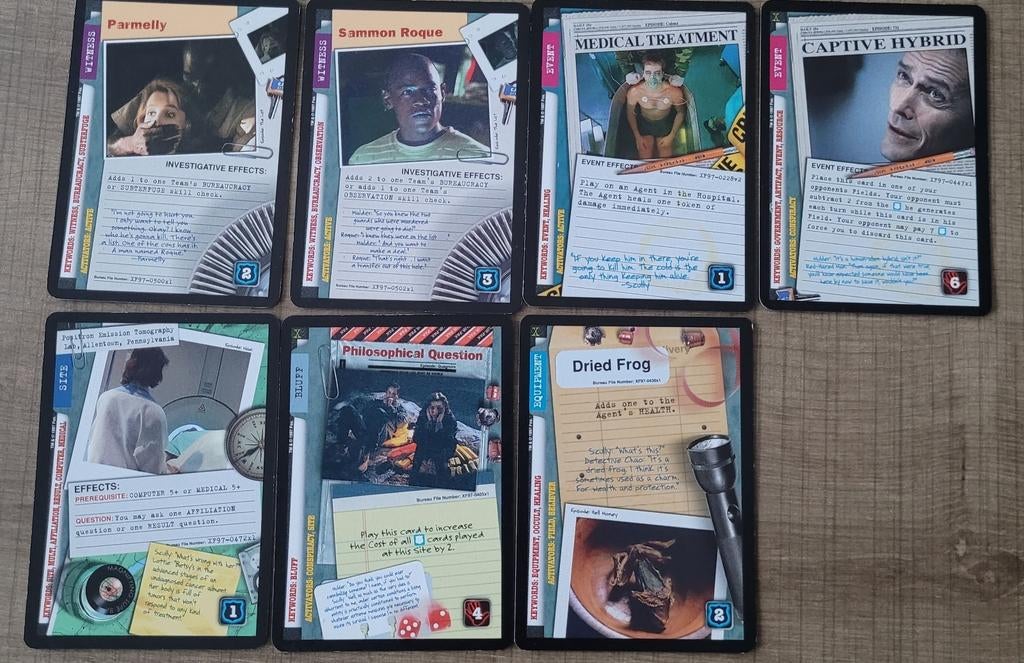 7 verzamelkaarten::The X-Files trading card game (1997), Verzamelen, Ophalen of Verzenden, Zo goed als nieuw, Tv, Foto of Kaart
