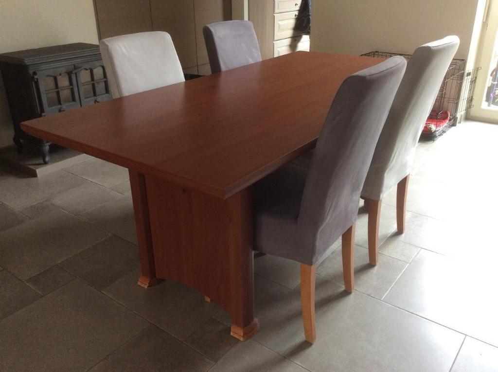Eettafel (kleur mahonie), Ophalen, Gebruikt, 50 tot 100 cm, Vijf personen of meer